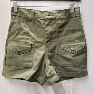 Vintage Boy Scouts Uniform Cargo Shorts, Youth 14, 26" Waist, Olive Green #3